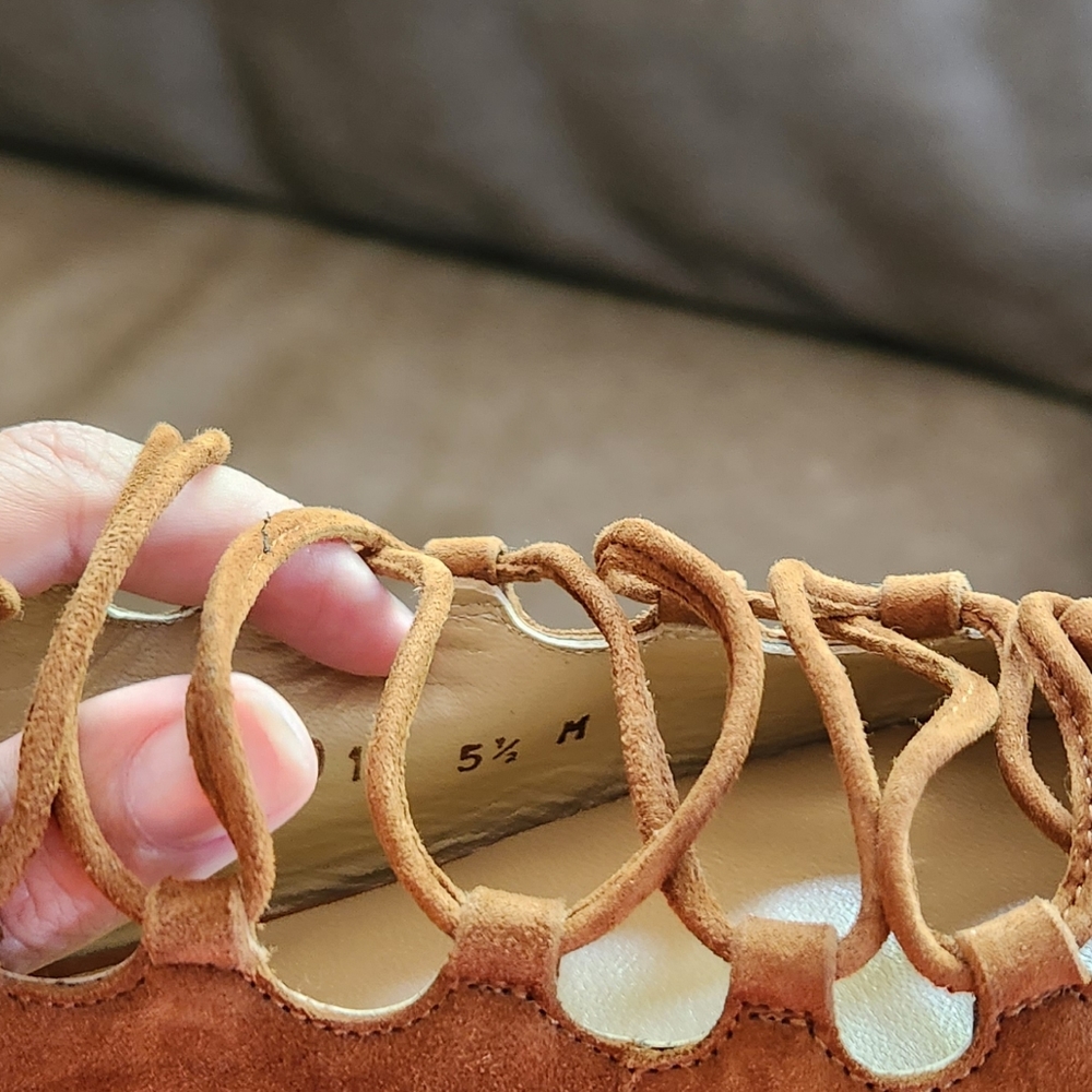 Stuart Weitzman Brown Suede Stringdown Flats - image 6